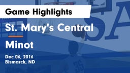 St. Mary's Central  vs Minot  Game Highlights - Dec 06, 2016