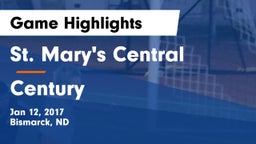 St. Mary's Central  vs Century  Game Highlights - Jan 12, 2017
