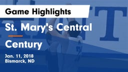 St. Mary's Central  vs Century  Game Highlights - Jan. 11, 2018