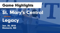 St. Mary's Central  vs Legacy  Game Highlights - Jan. 20, 2018