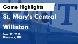 St. Mary's Central  vs Williston  Game Highlights - Jan. 27, 2018