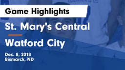 St. Mary's Central  vs Watford City  Game Highlights - Dec. 8, 2018