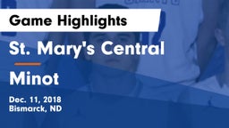 St. Mary's Central  vs Minot  Game Highlights - Dec. 11, 2018