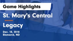 St. Mary's Central  vs Legacy  Game Highlights - Dec. 18, 2018