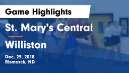 St. Mary's Central  vs Williston  Game Highlights - Dec. 29, 2018
