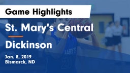 St. Mary's Central  vs Dickinson  Game Highlights - Jan. 8, 2019