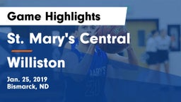 St. Mary's Central  vs Williston  Game Highlights - Jan. 25, 2019