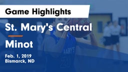 St. Mary's Central  vs Minot  Game Highlights - Feb. 1, 2019