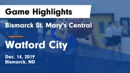 Bismarck St. Mary's Central  vs Watford City  Game Highlights - Dec. 14, 2019