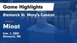 Bismarck St. Mary's Central  vs Minot  Game Highlights - Feb. 7, 2020