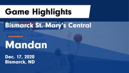 Bismarck St. Mary's Central  vs Mandan  Game Highlights - Dec. 17, 2020