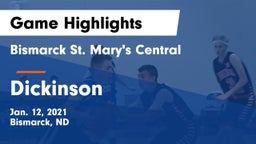 Bismarck St. Mary's Central  vs Dickinson  Game Highlights - Jan. 12, 2021