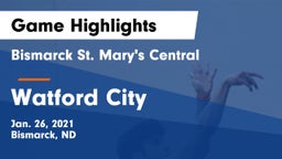 Bismarck St. Mary's Central  vs Watford City  Game Highlights - Jan. 26, 2021