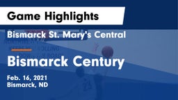 Bismarck St. Mary's Central  vs Bismarck Century  Game Highlights - Feb. 16, 2021