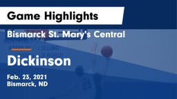 Bismarck St. Mary's Central  vs Dickinson  Game Highlights - Feb. 23, 2021