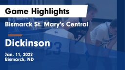 Bismarck St. Mary's Central  vs Dickinson  Game Highlights - Jan. 11, 2022