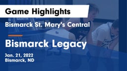 Bismarck St. Mary's Central  vs Bismarck Legacy  Game Highlights - Jan. 21, 2022