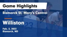 Bismarck St. Mary's Central  vs Williston  Game Highlights - Feb. 3, 2022