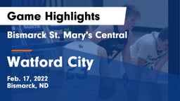 Bismarck St. Mary's Central  vs Watford City  Game Highlights - Feb. 17, 2022