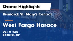 Bismarck St. Mary's Central  vs West Fargo Horace  Game Highlights - Dec. 8, 2023