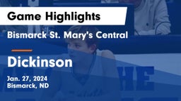 Bismarck St. Mary's Central  vs Dickinson  Game Highlights - Jan. 27, 2024