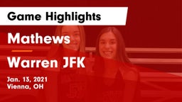 Mathews  vs Warren JFK Game Highlights - Jan. 13, 2021