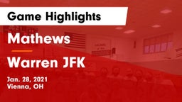 Mathews  vs Warren JFK Game Highlights - Jan. 28, 2021