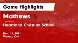 Mathews  vs Heartland Christian School Game Highlights - Dec. 11, 2021