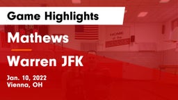 Mathews  vs Warren JFK Game Highlights - Jan. 10, 2022
