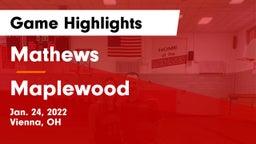 Mathews  vs Maplewood Game Highlights - Jan. 24, 2022