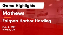Mathews  vs Fairport Harbor Harding  Game Highlights - Feb. 7, 2022
