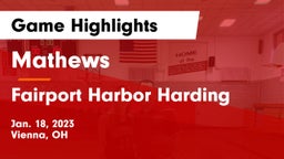 Mathews  vs Fairport Harbor Harding  Game Highlights - Jan. 18, 2023