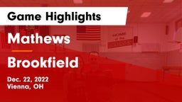 Mathews  vs Brookfield  Game Highlights - Dec. 22, 2022