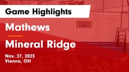 Mathews  vs Mineral  Ridge  Game Highlights - Nov. 27, 2023