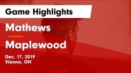 Mathews  vs Maplewood  Game Highlights - Dec. 17, 2019