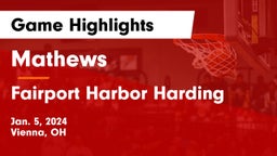 Mathews  vs Fairport Harbor Harding  Game Highlights - Jan. 5, 2024