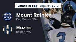 Recap: Mount Rainier  vs. Hazen  2017