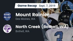 Recap: Mount Rainier  vs. North Creek (Bothell, WA) 2019