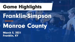 Franklin-Simpson  vs Monroe County  Game Highlights - March 5, 2021