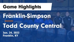 Franklin-Simpson  vs Todd County Central  Game Highlights - Jan. 24, 2022