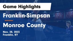 Franklin-Simpson  vs Monroe County  Game Highlights - Nov. 28, 2023