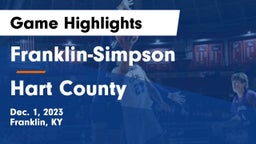 Franklin-Simpson  vs Hart County  Game Highlights - Dec. 1, 2023