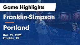 Franklin-Simpson  vs Portland  Game Highlights - Dec. 27, 2023