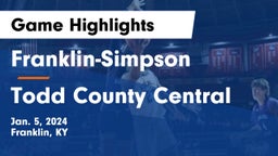 Franklin-Simpson  vs Todd County Central  Game Highlights - Jan. 5, 2024