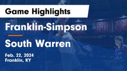 Franklin-Simpson  vs South Warren  Game Highlights - Feb. 22, 2024