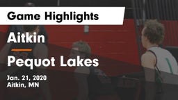 Aitkin  vs Pequot Lakes  Game Highlights - Jan. 21, 2020