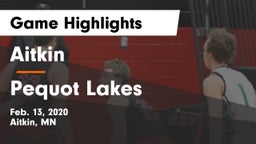 Aitkin  vs Pequot Lakes  Game Highlights - Feb. 13, 2020