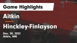 Aitkin  vs Hinckley-Finlayson  Game Highlights - Dec. 20, 2022