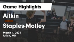 Aitkin  vs Staples-Motley  Game Highlights - March 1, 2024