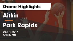 Aitkin  vs Park Rapids  Game Highlights - Dec. 1, 2017